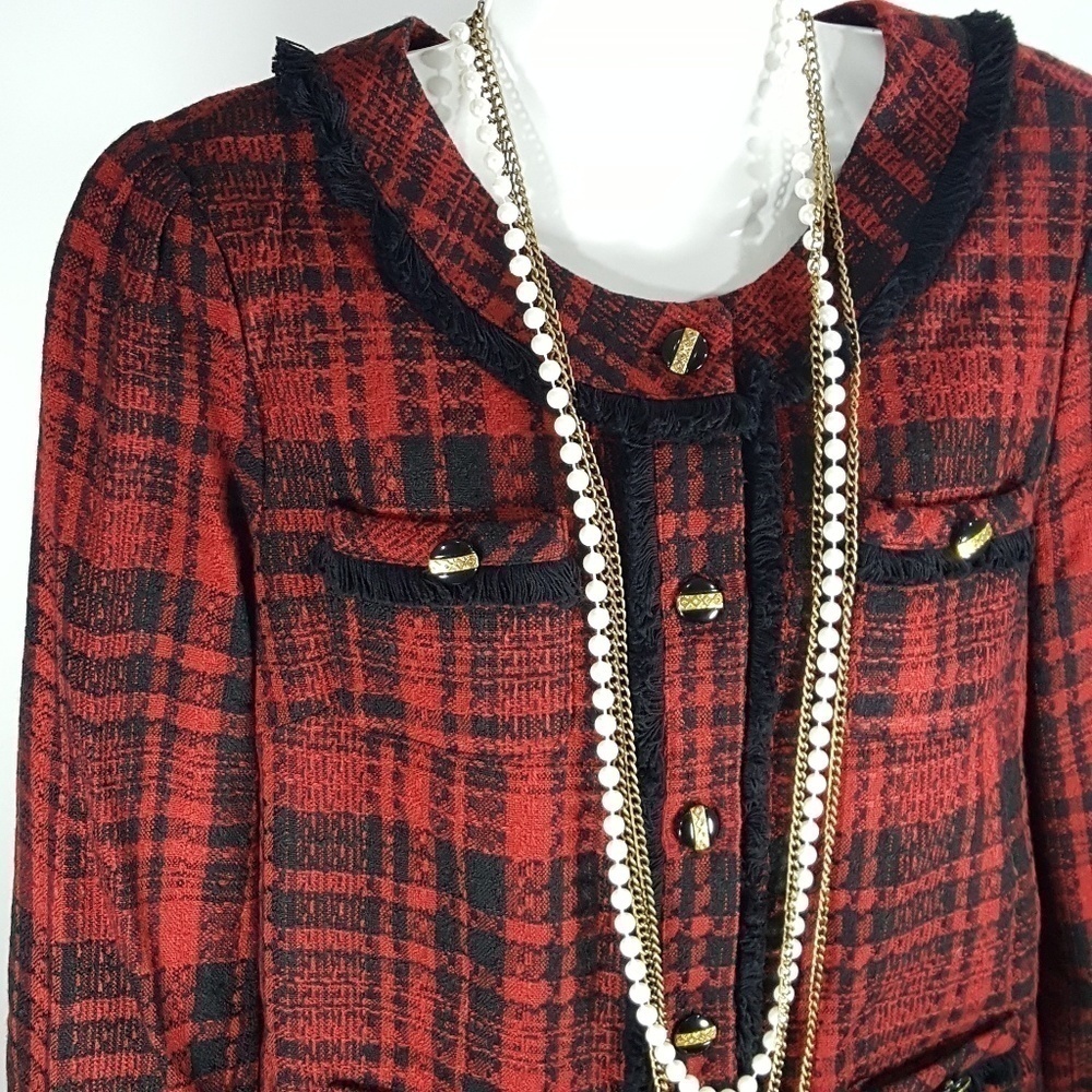 ny COLLECTION TWEED BLAZER SIZE LG - Picture 2 of 7